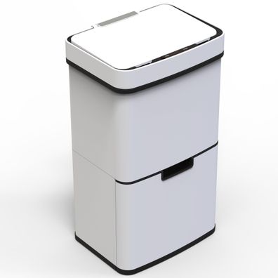 Kitchen Move Narvik Sensor Mülleimer 75 l Doppelfach Weiß mit Tischeimer 3 l