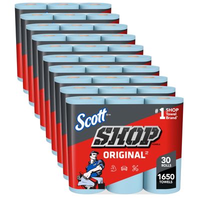 Scott Shop Towels 75143 blaue Putzpapierrolle 5 Rollen je 55 Tücher Werkstatt