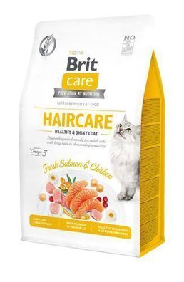Brit Care Cat Haircare Healthy Shiny Coat Grain-Free Trockenfutter Lachs 0,4kg
