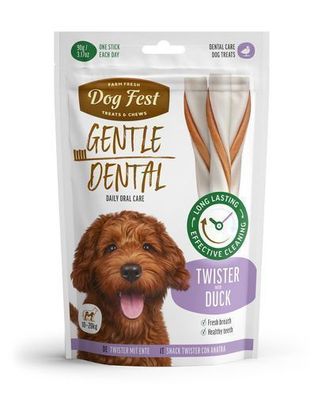 Dog Fest Hundesnack „Dental Twister with Duck“ 80 g