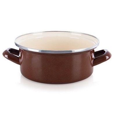 Brauner Emailletopf, 20,5 cm, 2,2 l
