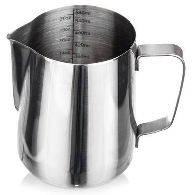 Milchkanne aus Edelstahl mit Messbecher, 580 ml