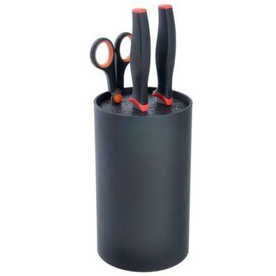 Schwarzer Messerständer, schwarz, 18 cm