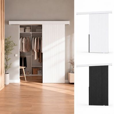 Schiebetür RIBB-SR 76/70 cm Lamellen Schiebetürsystem Laufschiene SoftClose