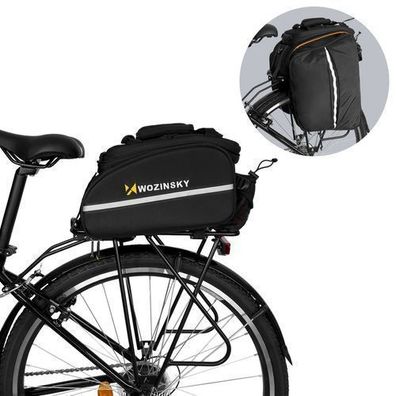 Große Gepäckträgertasche für Fahrräder (35 l) + Regenhülle, schwarz