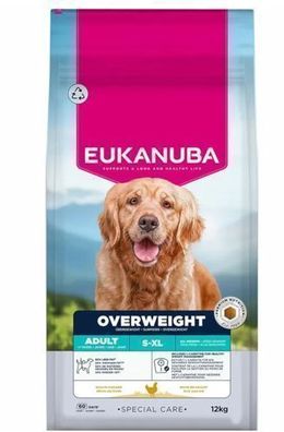Eukanuba Daily Care Hundefutter für übergewichtige, ausgewachsene Hunde, Huhn, 12 kg