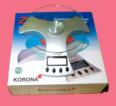 KORONA Zalona Silber Glas Elektronische Küchenwaage