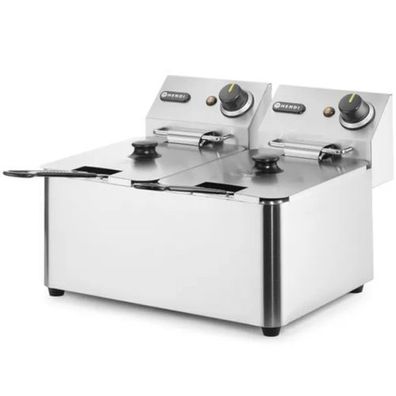 Gewerbefritteuse Kitchen Line 6kW 230V 2 x 4L - Hendi 205846