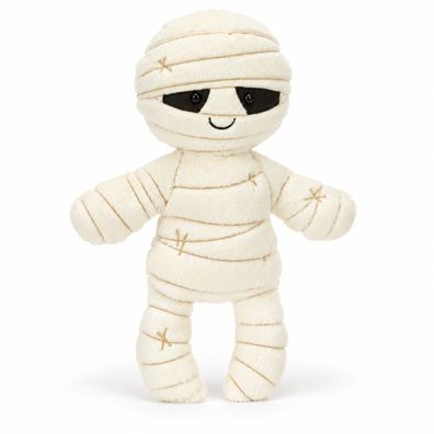 Jellycat Mummy Bob cremeweisse Mumien-Plueschfigur mit gestickten Bandagen