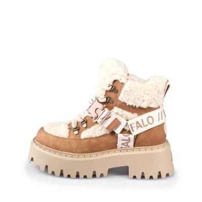 Buffalo Aspen Com Mid Warm - Beige / Cognac Leder