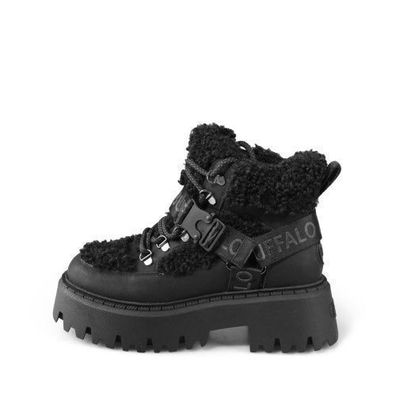 Buffalo Aspen Com Mid Warm - Schwarz Kunstleder / Textil