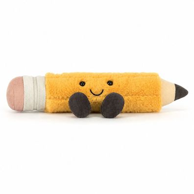 Jellycat Amuseables Pencil gelber Pluesch-Bleistift mit rosa Radiergummi