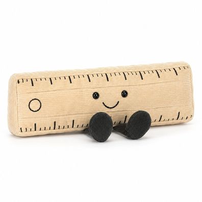 Jellycat Amuseables Ruler Plueschlineal in Holzbeige mit gestickter Skala