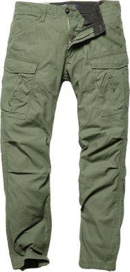 Vintage Industries Slimfit Cargohose Lester Pants Olive