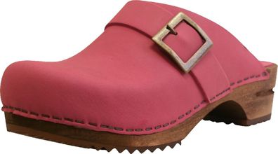 Sanita Clogs Damen Sandalen Wood-Urban Open Fuchsia
