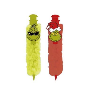 The Grinch Kugelschreiber mit Plüsch für Weihnachten Schule Freizeit