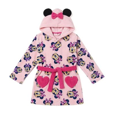 Disney Minnie Kinder Bademantel mit Applikationen für Zuhause Badezimmer gemütlich