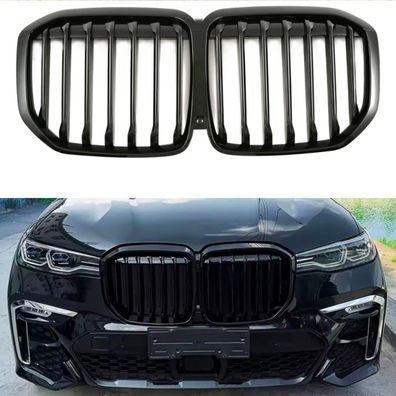 Nieren Kühlergrill Schwarz Hochglanz für BMW X7 G07 M Paket