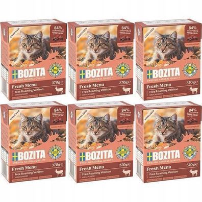Nassfutter für kastrierte Katzen in Gelee mit Wildfleisch 6x370g