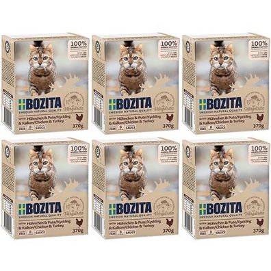 BOZITA Fleischstücke mit Geflügel in Sauce 6 x 370 g