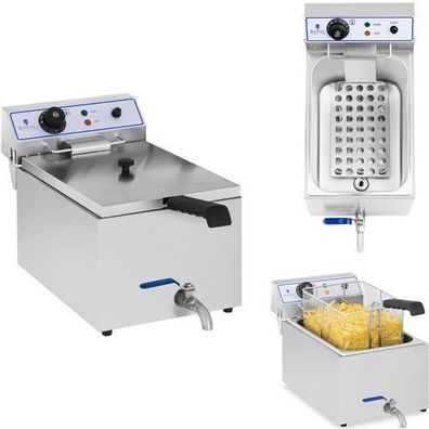 Professionelle Fritteuse für Fisch, 3000 W, 17 l, Wasserhahn, Royal Catering RCEF 15E