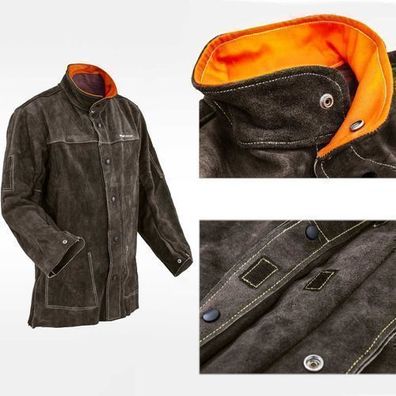 Strapazierfähige Schweißerjacke aus Leder, Größe L