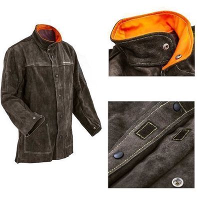 Strapazierfähige Schweißerjacke aus Leder, Größe XL