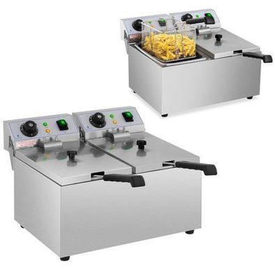 Doppelfritteuse, Gastronomie, 230 V, 2 x 3200 W, 2 x 8 l
