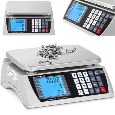 Gewerbliche Ladenwaage mit LCD-Anzeige, 22,3 x 17,4 cm, 30 kg / 1 g