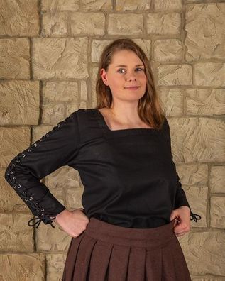 Abby Bluse Metall-Öse schwarz Restposten