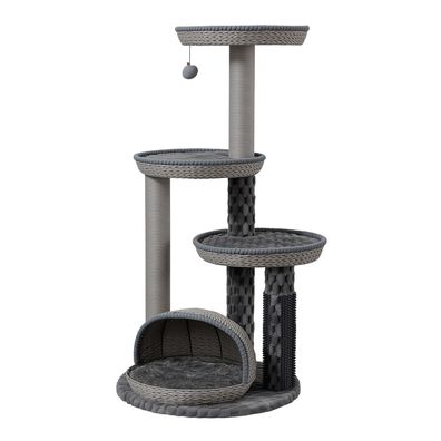 Fudajo Urban Loft 115cm Kratzbaum grau Katzenbaum Katzenkratzbaum Kletterbaum
