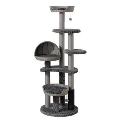 Fudajo Urban Loft 160cm Kratzbaum grau Katzenbaum Katzenkratzbaum Kletterbaum