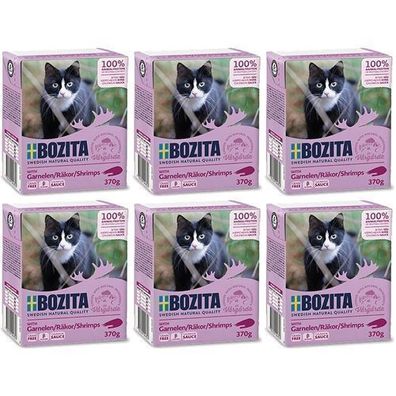 BOZITA Fleischstücke mit Garnelen in Sauce 6x370g