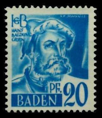 FZ BADEN 1. Ausgabe Spezialisiert Nr 7G TypeI ungebraucht X7B78BA