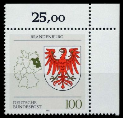 BRD 1992 Nr 1589 postfrisch ECKE-ORE X8CD6DE