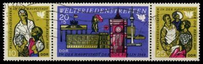 DDR Zusammendruck Nr WZd207 gestempelt 3ER STR X8D09FA