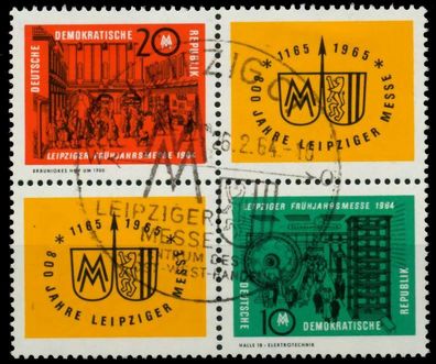DDR Zusammendruck Nr 1012VB1-1013VB1 gestempelt Viererbl SFA2E02
