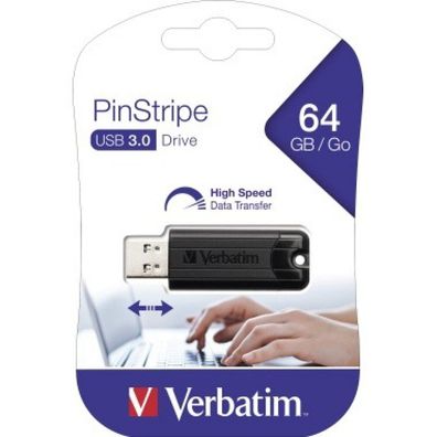 Verbatim Store n Go 64GB Pinstripe USB 3.0 black 49318