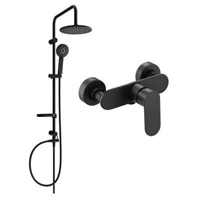 Mexen Milo Duschset Schwarz mit Kopfbrause & Mixer