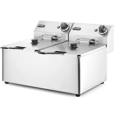 Kitchen Line Doppelfritteuse, 7 kW, 230 V, 2 × 8 l, Hendi 205839