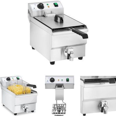 Professionelle Fritteuse für die Gastronomie mit Wasserhahn, 230 V, 10 l