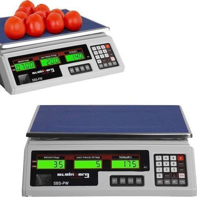 Handelsübliche Preisskala, weiß, 35 kg/g