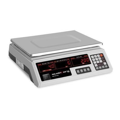 Kontrollwaage 330 x 240 mm, Netzteil + Batterie, 40 kg / 2 g - weiß