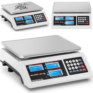 Gewerbliche Ladenwaage mit Zählfunktion, LCD-Display, RS232-Schnittstelle, 30.000 g