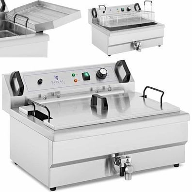 Fritteuse für Fish and Chips und Donuts mit Abtropfschale, 3000 W, 16 l, 230 V