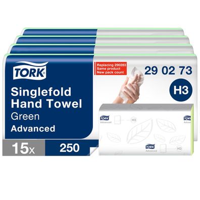 Tork Papierhandtücher H3 Zickzack 2-lagig 10 x 250 Tücher Grün Advanced