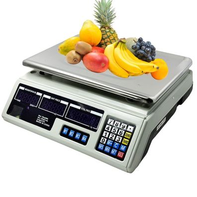 MOKEKA Elektronische Tischwaage 40 kg LCD-Display Edelstahl mit Akku