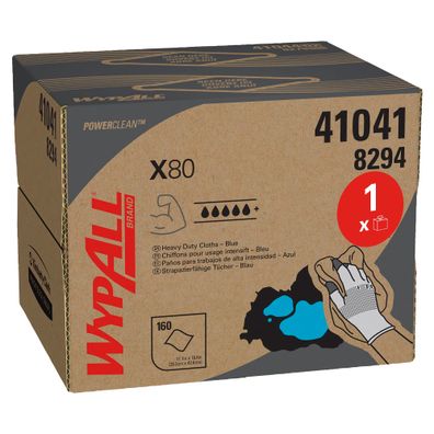 WypAll X80 Power Clean 8294 Reinigungstücher blau 1 Box mit 160 Tüchern