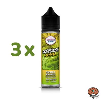 Dinner Lady Overdrive Pineapple KIWI APPLE Longfill Liquid 3x 5ml