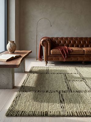 Wollteppich geometrisch handgetuftet Hoch-Tief-Struktur - GANNEL Kadima Design